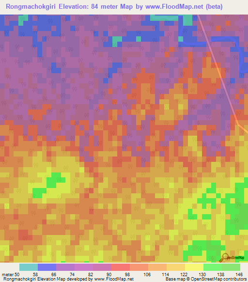 Rongmachokgiri,India Elevation Map