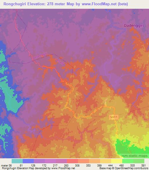 Rongchugiri,India Elevation Map