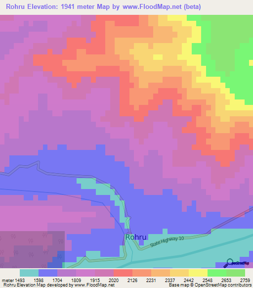 Rohru,India Elevation Map