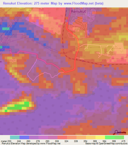 Renukut,India Elevation Map