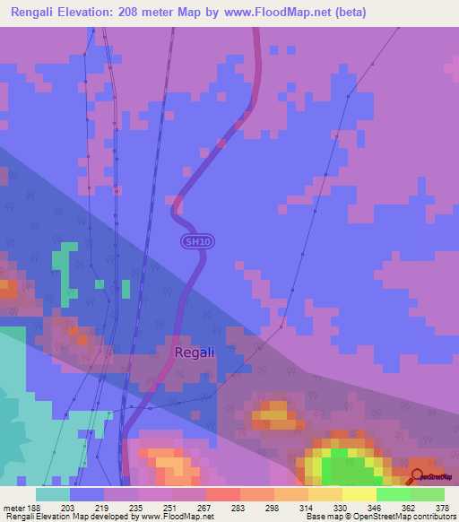 Rengali,India Elevation Map