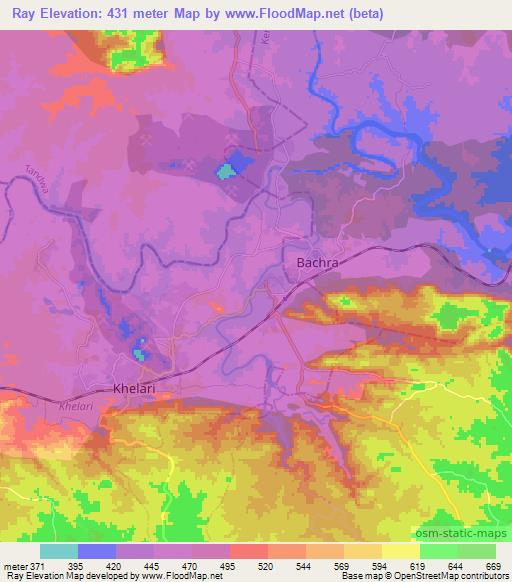 Ray,India Elevation Map
