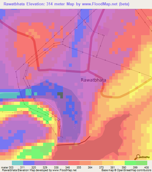 Rawatbhata,India Elevation Map
