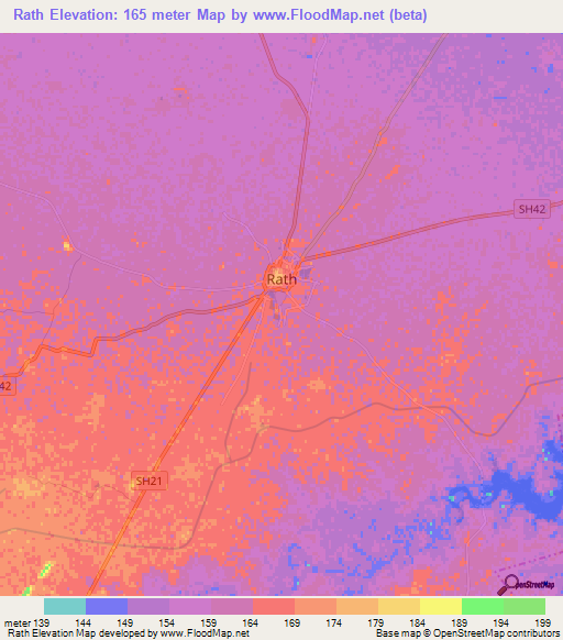 Rath,India Elevation Map
