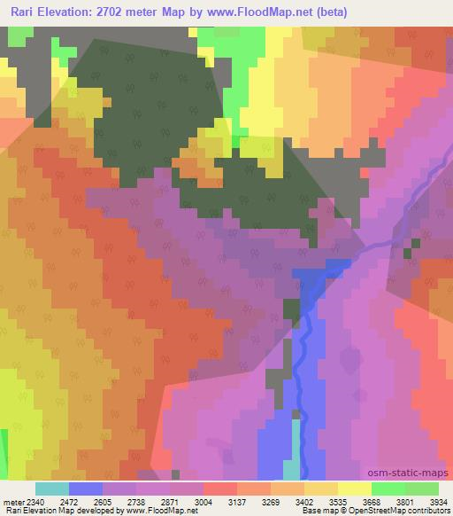 Rari,India Elevation Map