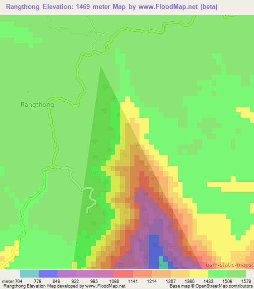 Rangthong,India Elevation Map