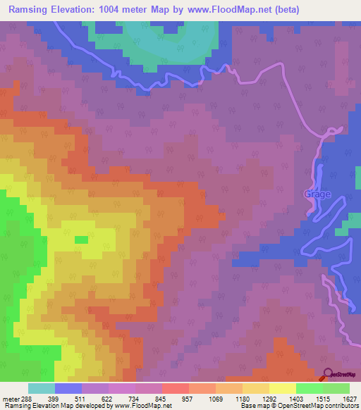 Ramsing,India Elevation Map