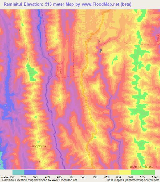 Ramlaitui,India Elevation Map