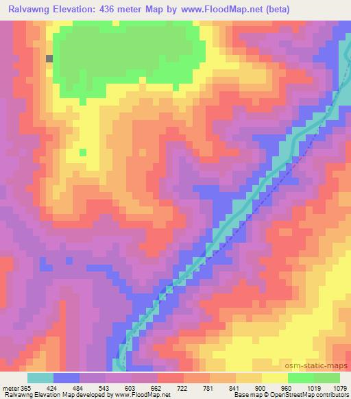 Ralvawng,India Elevation Map