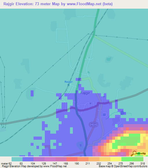 Rajgir,India Elevation Map