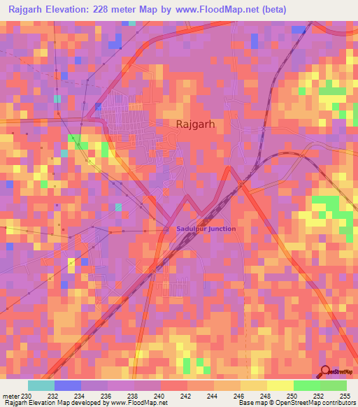 Rajgarh,India Elevation Map