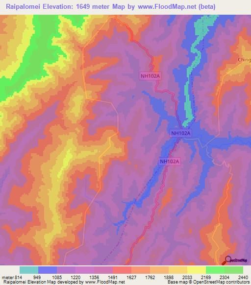 Raipalomei,India Elevation Map
