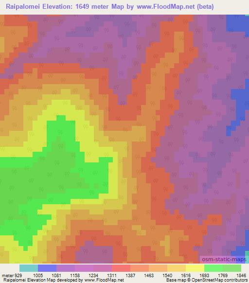 Raipalomei,India Elevation Map