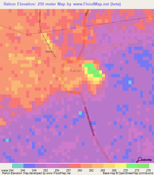 Rahon,India Elevation Map