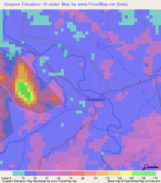 Quepem,India Elevation Map