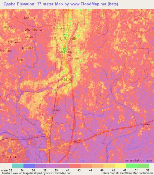 Qasba,India Elevation Map