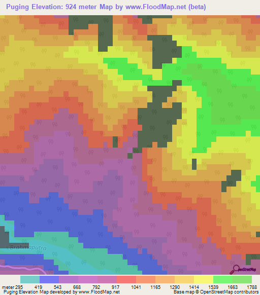 Puging,India Elevation Map