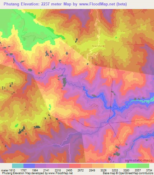 Phutang,India Elevation Map