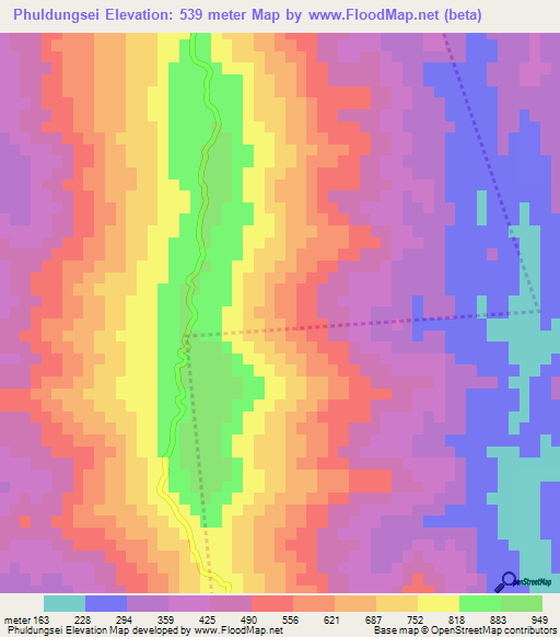 Phuldungsei,India Elevation Map