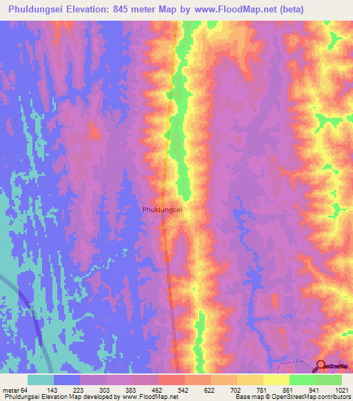 Phuldungsei,India Elevation Map
