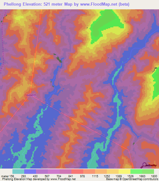 Phellong,India Elevation Map