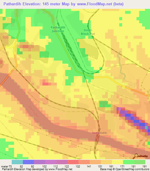 Pathardih,India Elevation Map