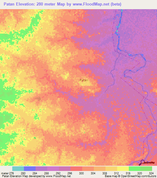 Patan,India Elevation Map