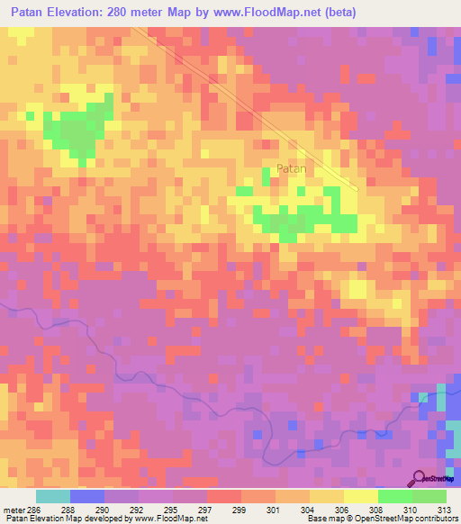 Patan,India Elevation Map