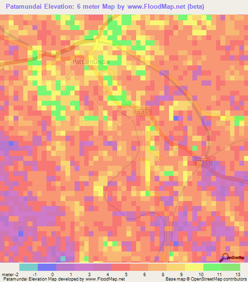 Patamundai,India Elevation Map
