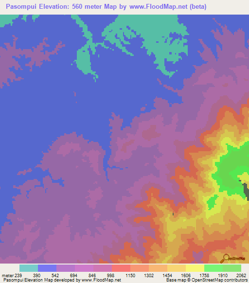 Pasompui,India Elevation Map