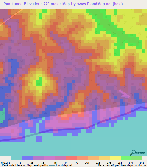 Panikunda,India Elevation Map