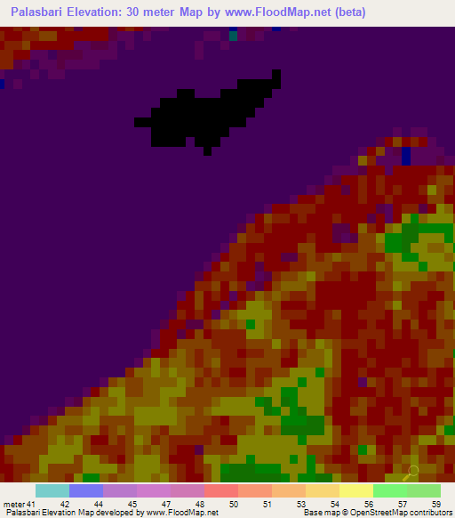 Palasbari,India Elevation Map