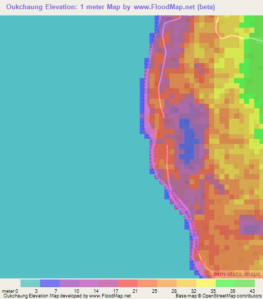 Oukchaung,India Elevation Map