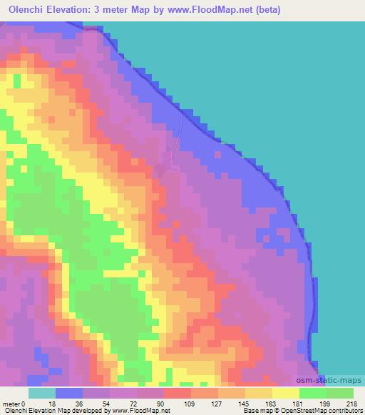 Olenchi,India Elevation Map