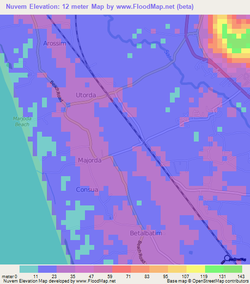 Nuvem,India Elevation Map