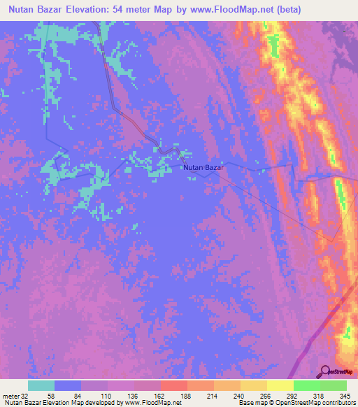 Nutan Bazar,India Elevation Map