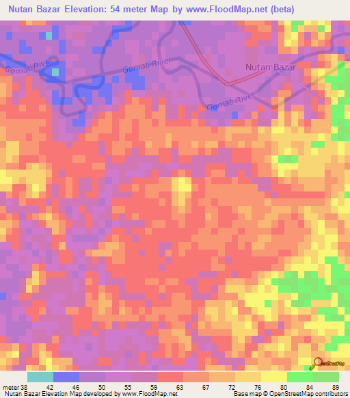 Nutan Bazar,India Elevation Map