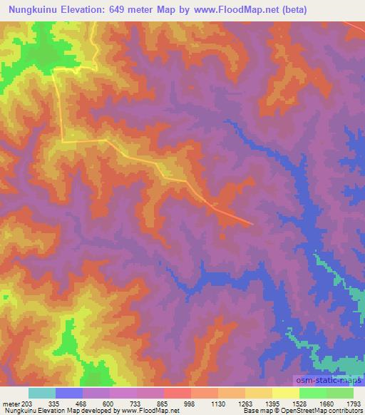 Nungkuinu,India Elevation Map