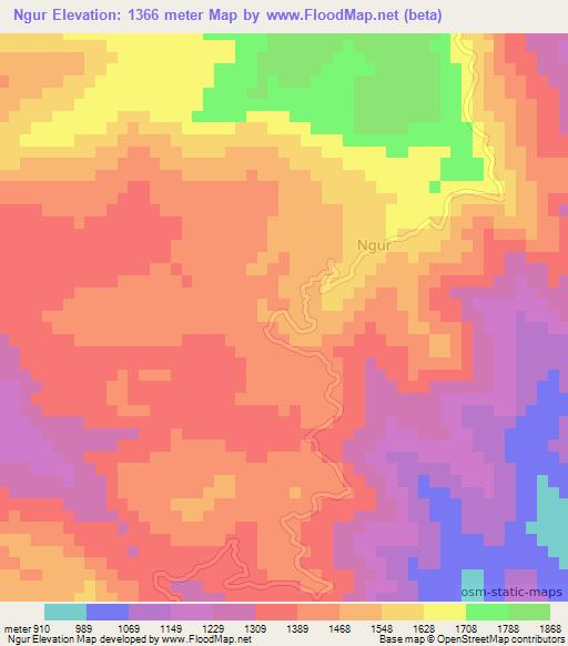 Ngur,India Elevation Map