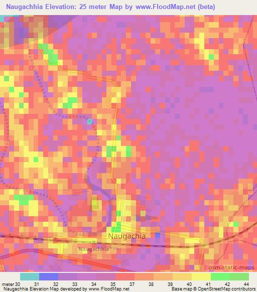 Naugachhia,India Elevation Map