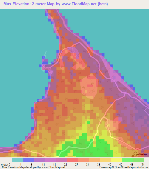 Mus,India Elevation Map
