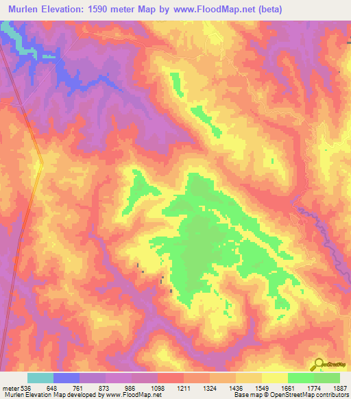 Murlen,India Elevation Map