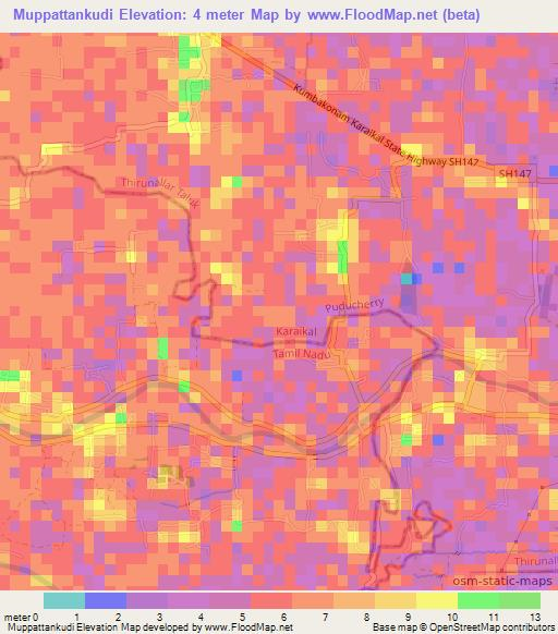 Muppattankudi,India Elevation Map