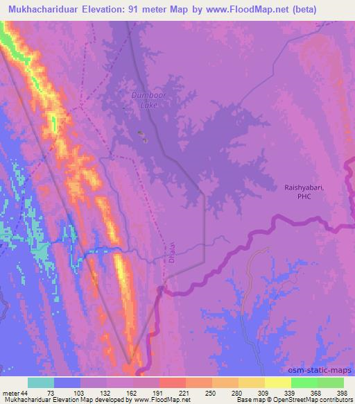 Mukhachariduar,India Elevation Map
