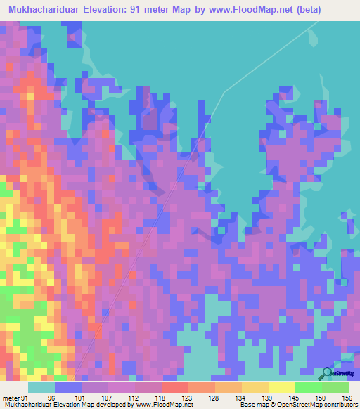 Mukhachariduar,India Elevation Map