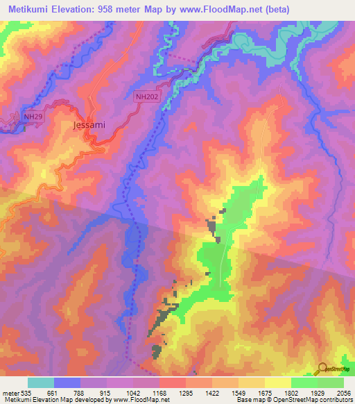 Metikumi,India Elevation Map
