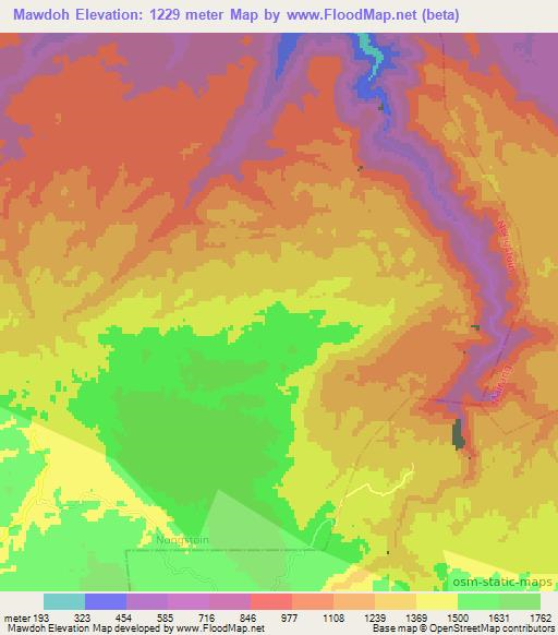 Mawdoh,India Elevation Map