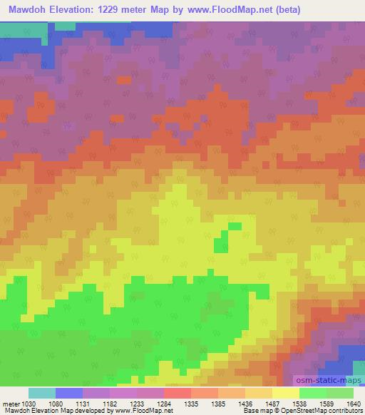 Mawdoh,India Elevation Map