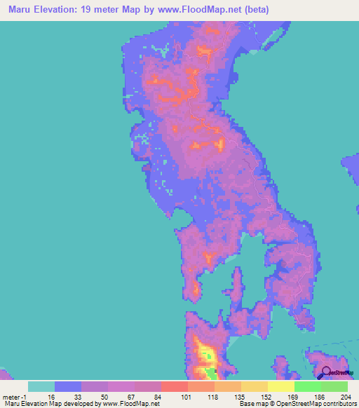 Maru,India Elevation Map