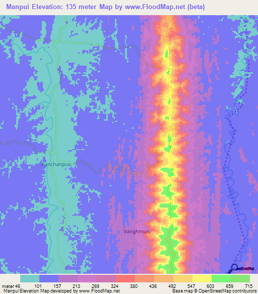Manpui,India Elevation Map